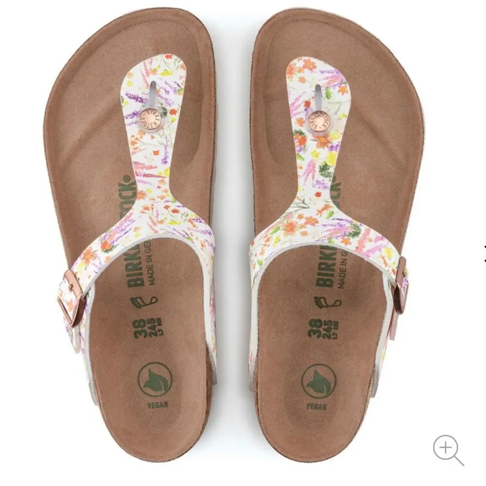 New BIRKENSTOCK WOMEN’S GIZEH VEGAN BIRKO-FLOR SANDAL WHITE 39 - Picture 3 of 11